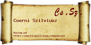 Cserni Szilviusz névjegykártya